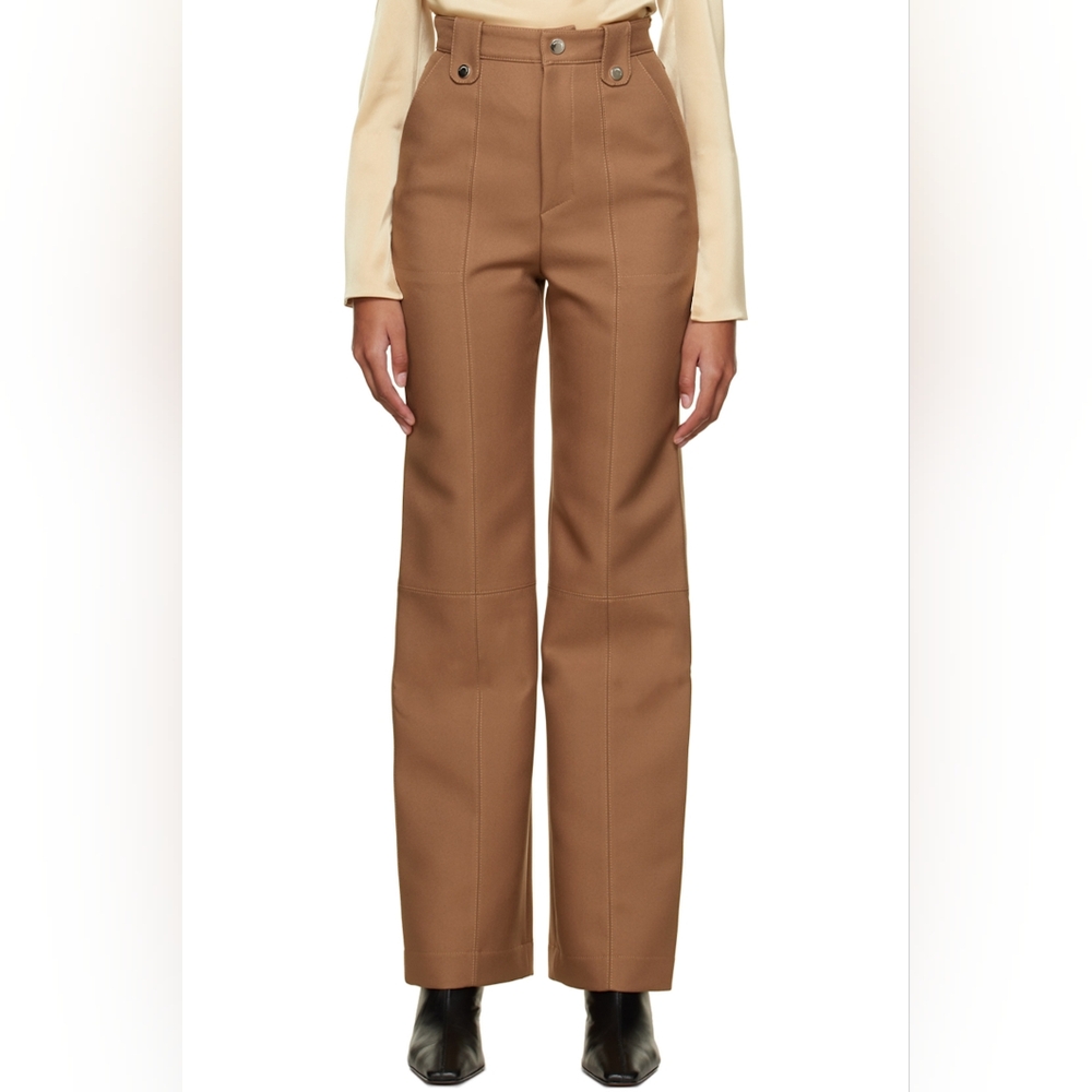 Nanushka Zelda High Rise Trouser - Brown